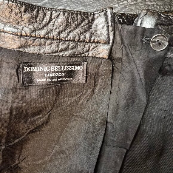 VTG 80–90s Dominic Bellissimo Lindzon Leather & Suede Skirt w/ Snakeskin Insert - Picture 5 of 7